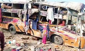 sagar, Four killed ,bus overturned