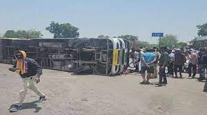 Korba, High speed bus , overturned