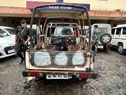 shilang, Violent clash, police vehicle torched