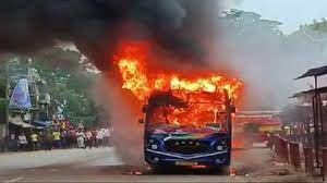 kanker, Passenger bus burnt , fire
