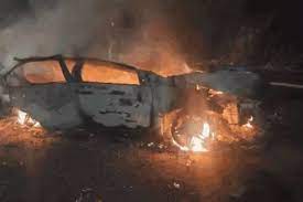 chandigarh, Horrific road accident,five youth burnt alive