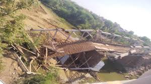 morena, Railway bridge ,river collapsed