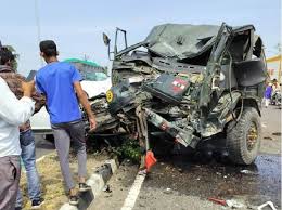 rajgarh, Head-on collision, bus and car