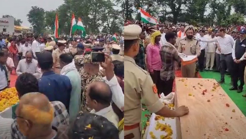 chindwara, Last rites ,soldier martyred 