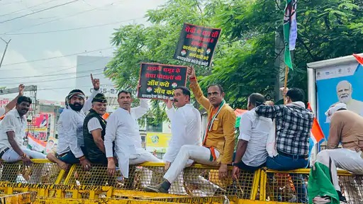 bhopal, Congress protest ,against ED