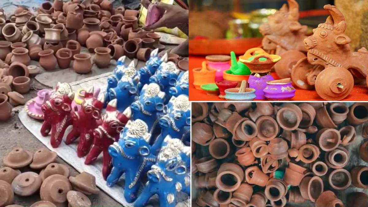 raipur,Paela festival , clay bulls and toys