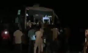 jabalpur, Bus full of passengers ,collides with tractor 