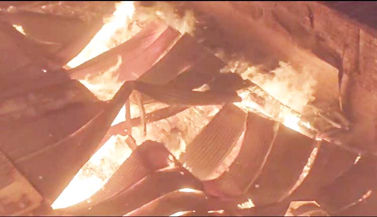 raipur, Rental store ,ashes due to fire