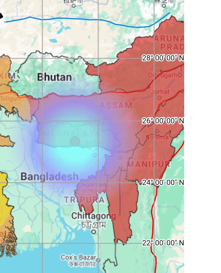 shilang,Earthquake   Assam, Meghalaya and West Bengal