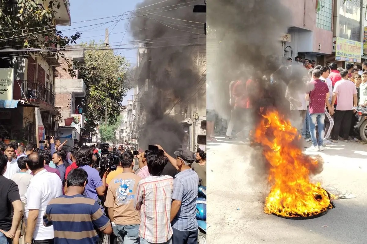 jaipur,   hit and run case, burnt tyres