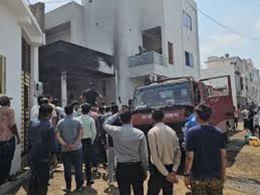 shajapur, Fire broke out , BJP leader