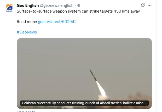 islamabad, Pakistan tests ,Abdali missile amid tension  