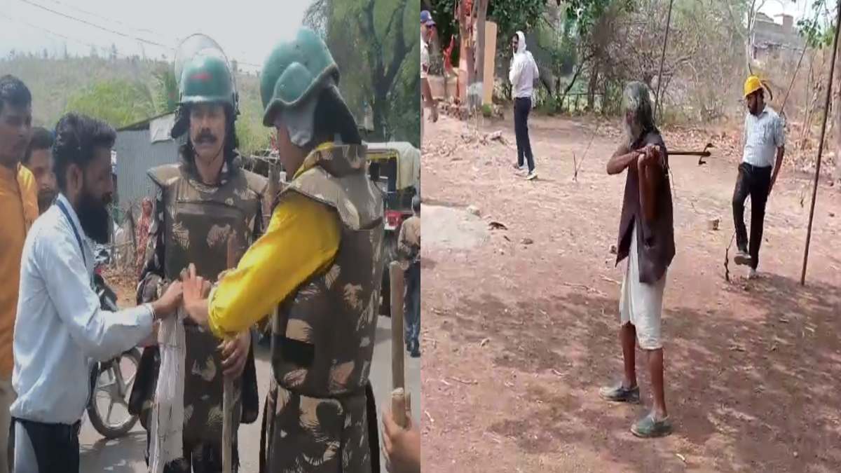 guna,  police officer ,attacked with a trident