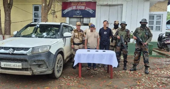 imphal,  Security forces arrested ,three militants  