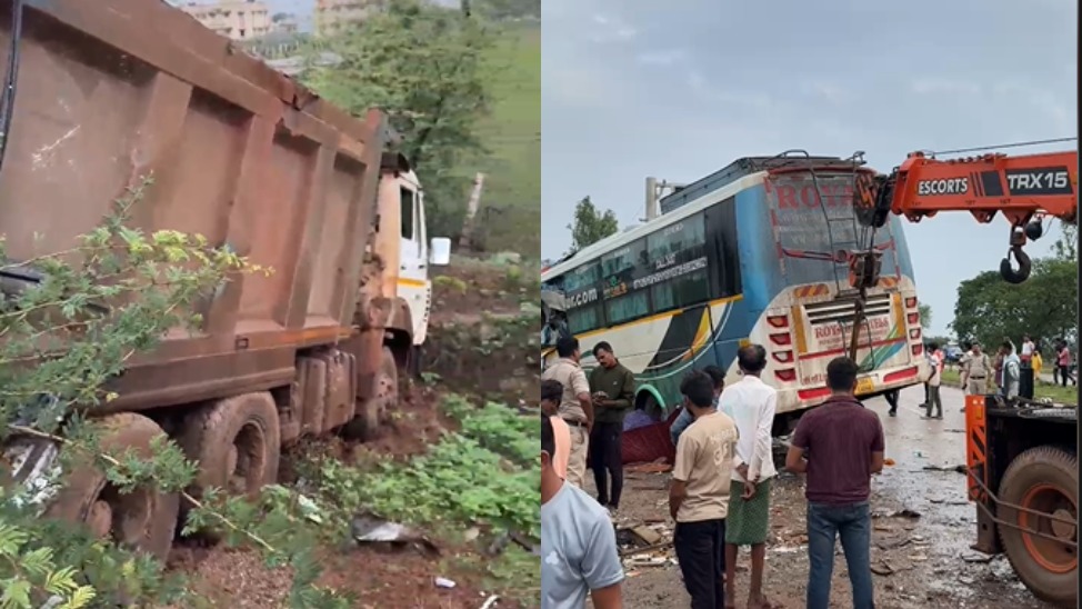 raipur,Bus hit Hiva  , 3 people  died