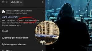 raipur, Hemchand Yadav University, Website  hacked