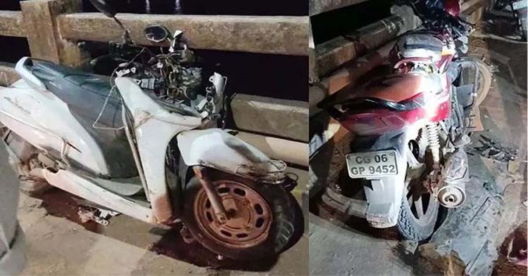 gariaband,   high speed car ,hit a scooter