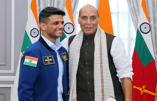 new delhi, Astronaut Shubhanshu Shukla, Rajnath Singh 