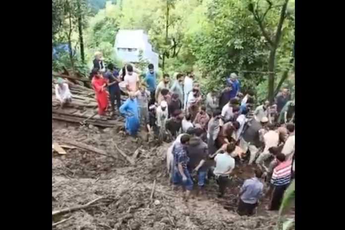 jammu, Landslide in Mahore , Reasi, seven people  