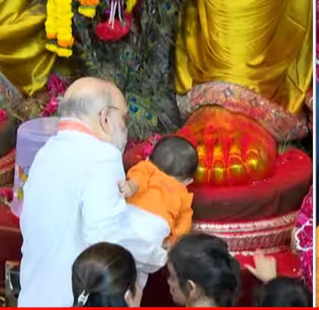 mumbai,  Amit Shah ,Lalbaug Ka Raja 