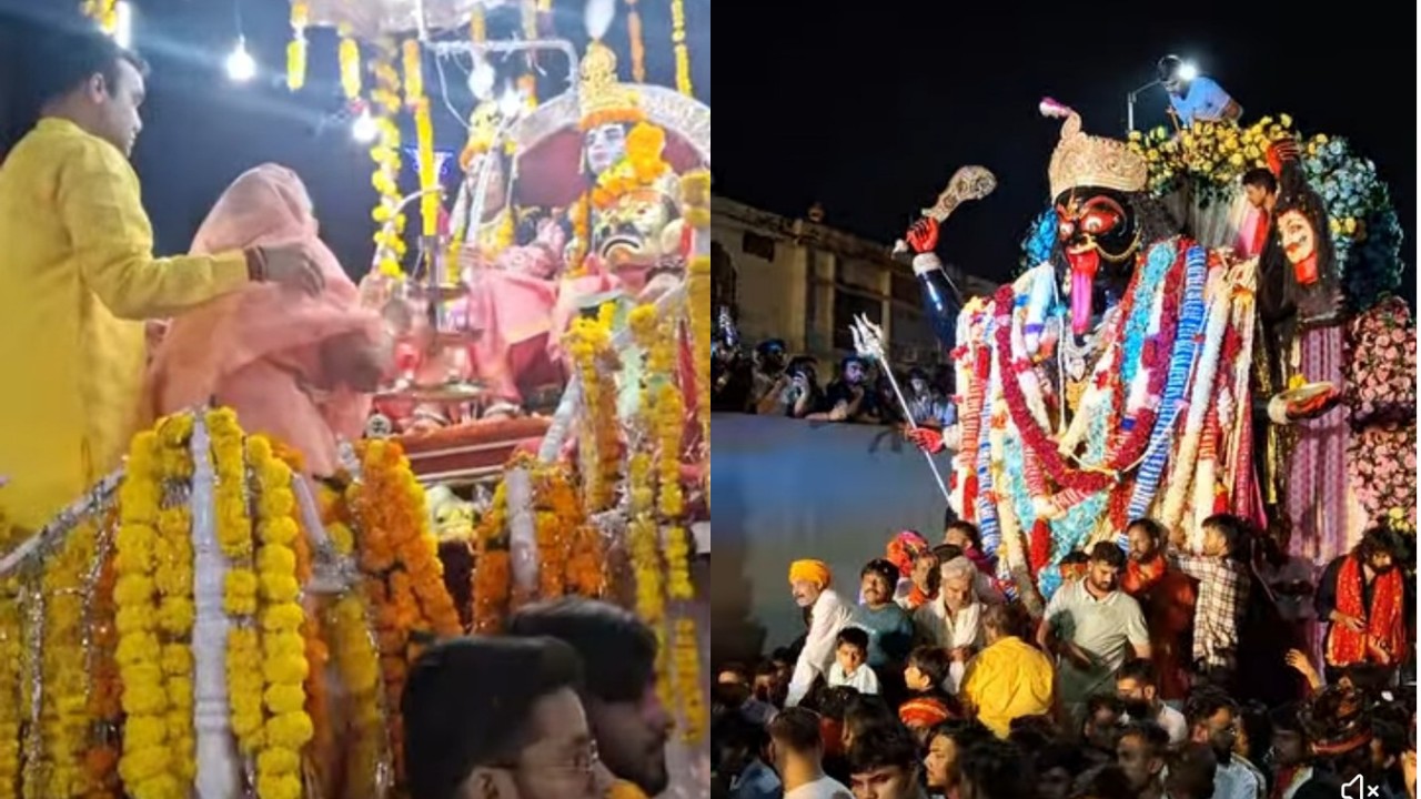 jabalpur,   pickup vehicle ,carrying Durga idol  