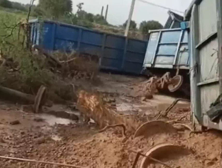 jaipur, 37 wagons , goods train derail 