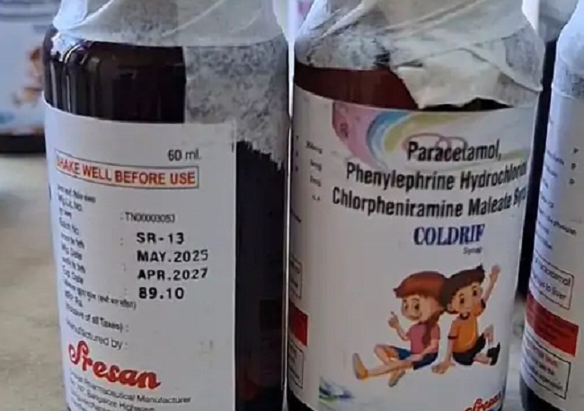 bhopal, Coldrif syrup ,manufacturing company sealed
