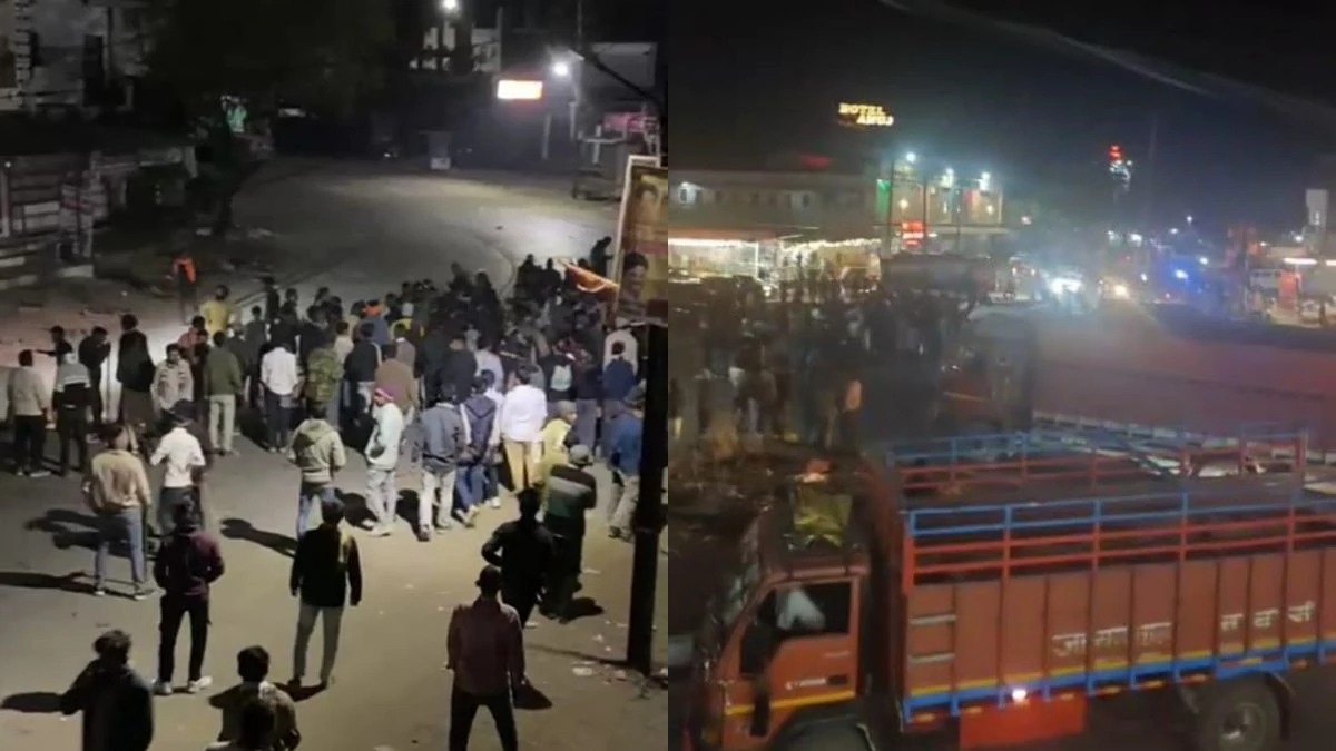 Sehore,clash broke,Karni Sena,local community,police brought