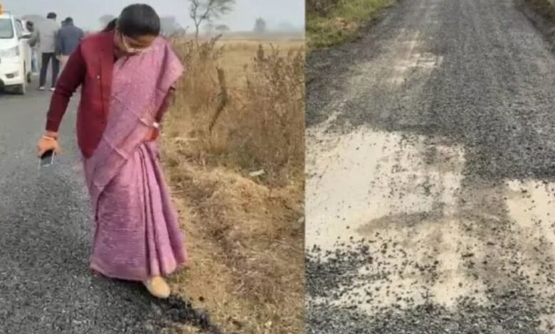 Minister of State ,expressed displeasure ,poor quality of road construction