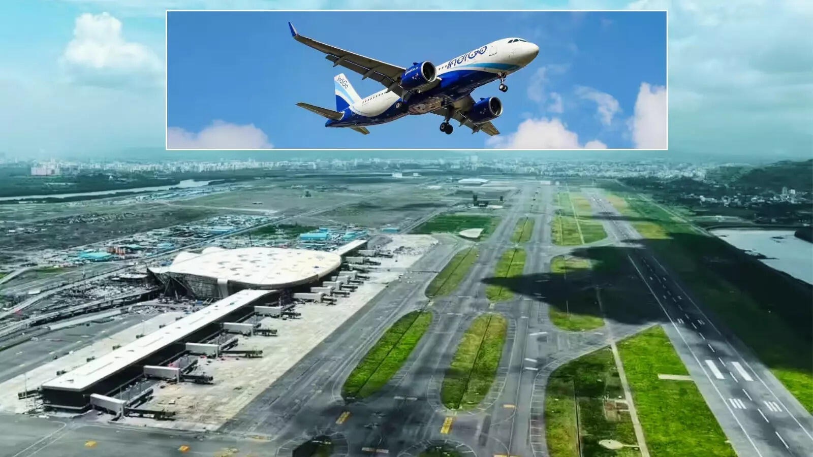 Mumbai ,Navi Mumbai ,  International Airport , now operational,   first commercial flight ,  landed