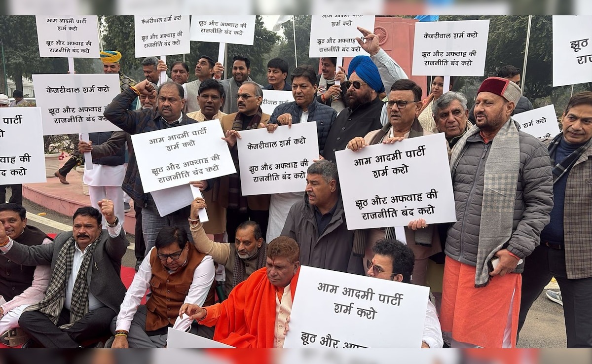 atmosphere,Delhi Assembly,BJP and AAP MLA,Protest 