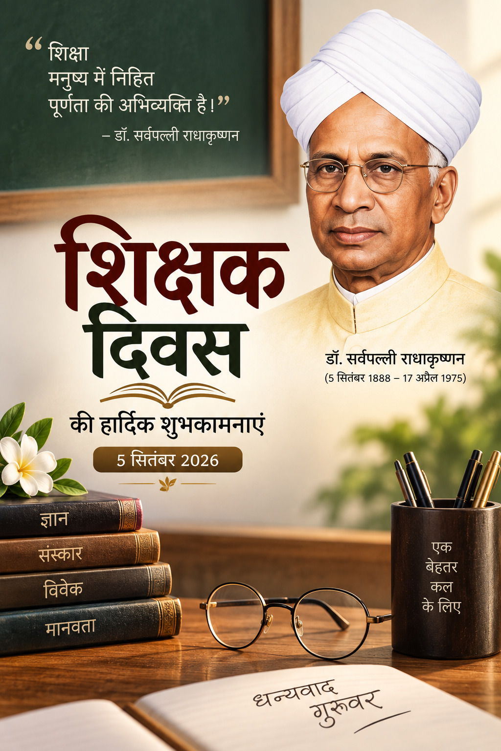 शिक्षक दिवस 2026 – डॉ. सर्वपल्ली राधाकृष्णन